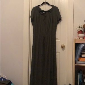 Forest green maxi dress